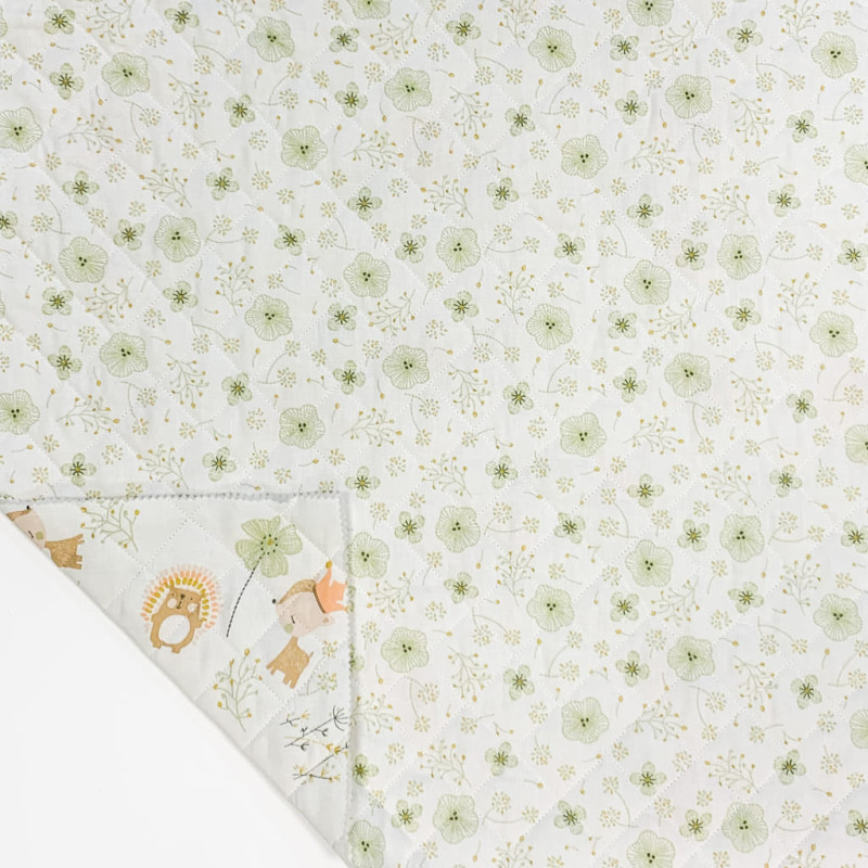 Printed Quilted Cotton LYBELA / SHELBY White / White